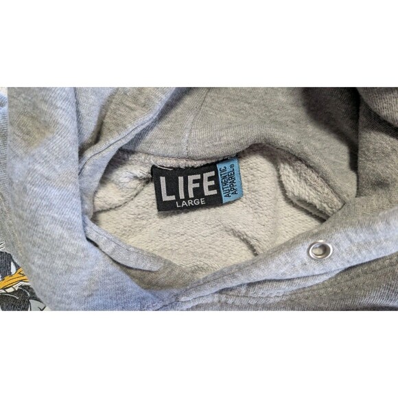 Vintage Y2K Space Jam Hoodie Looney Tunes Life Authentic Apparel Gray Large 90s - Picture 5 of 6